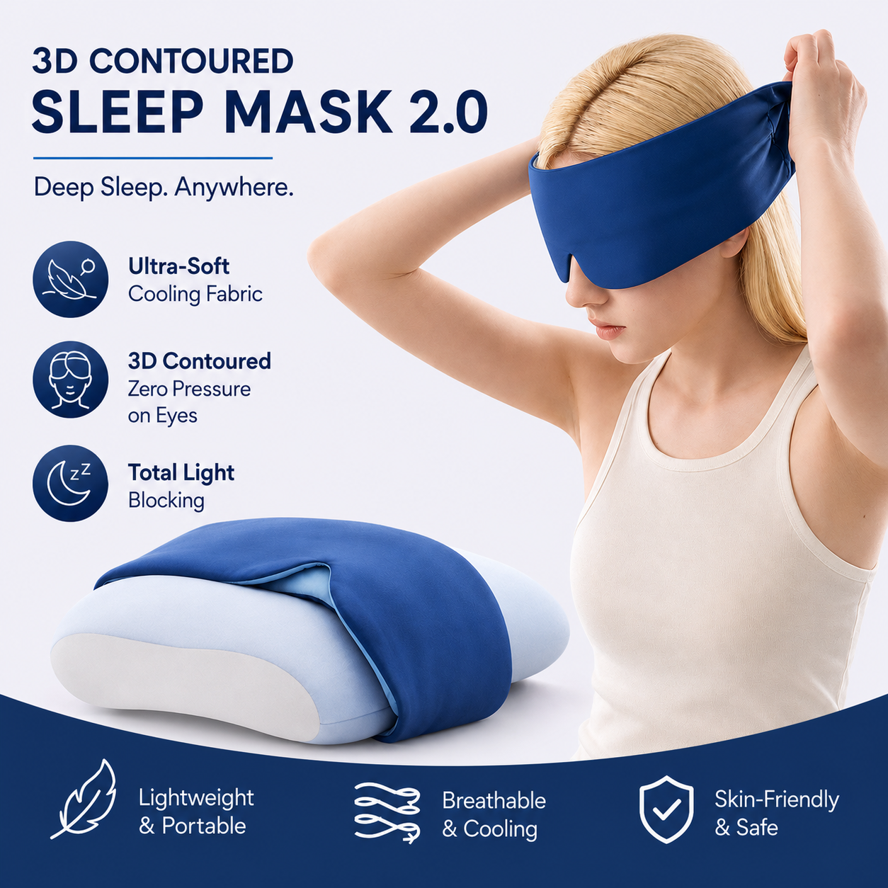 Deep Sleep Mask 2.0 — 3D Contoured Blackout Eye Mask